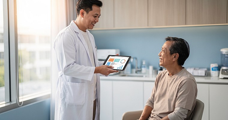 Illustration representing Curasix AI Doctor Assistance supporting clinical decisions